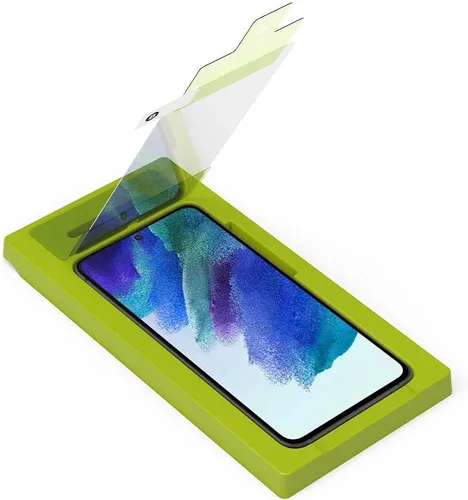 Vista 2 de PureGear Protector de pantalla de vidrio templado transparente HD para Samsung Galaxy S21 FE (2021), compatible con fundas, resistente a