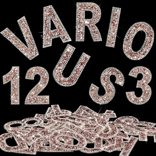 Vista 11 de WILLBOND - 37 piezas de calcomanías de letras con strass grandes, alfabeto de purpurina, número de cristal, calcomanías brillantes autoadhesivas