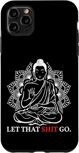 Vista 4 de iPhone 12 mini Let That Shit Go Buda Meditación Entrenamiento Yoga Lover Estuche de regalo