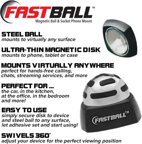 Vista 6 de BulbHead Fastball 13343ASS-12 - Soporte magnético para teléfono celular, color negro