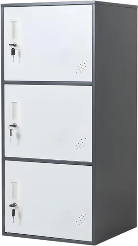 Vista 7 de Armario de almacenamiento de metal para oficina, hogar, gimnasio, escuela, gabinete de acero para almacenamiento de archivos, juguetes, zapatos
