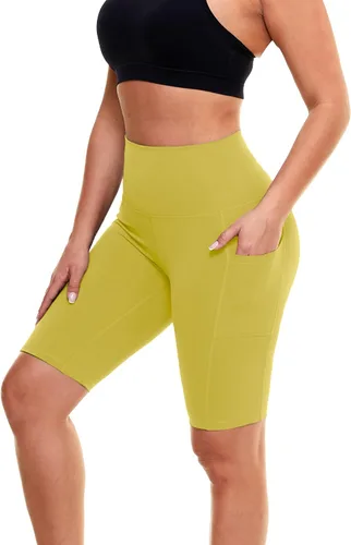 Vista 55 de Biker Shorts for Women with Pockets - 8"/5"/3" Booty Black Spandex Shorts Verde militar