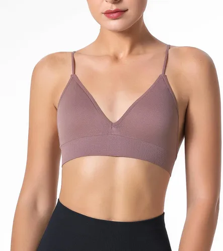 Vista 2 de Sujetador Deportivo para Mujer, Camiseta sin Mangas de Yoga a prueba de golpes, Sujetador de entrenamiento Frontal Correr
