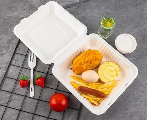 Vista 8 de Azure Zone, Concha desechable compostable de 9 pulgadas, 1 compartimento, paquete de 200, ecológica, biodegradable, hecha de fibras de caña de azúcar