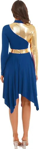 Vista 4 de Vestido de baile litúrgico sin mangas con dobladillo irregular para mujer