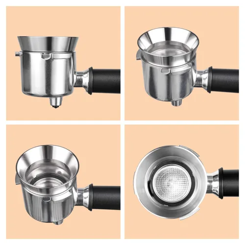 Vista 4 de MATOW Embudo dosificador de espresso de acero inoxidable compatible con portafiltro de 51mm