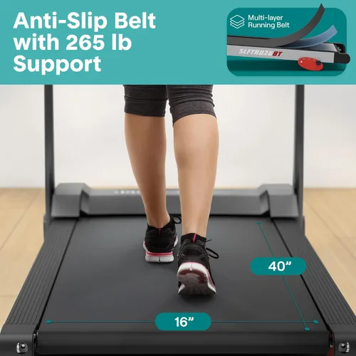 Vista 7 de SereneLife Treadmill with Incline & Handle Bars Compact Portable Walking Pad & Treadmill for Home/Apartment Wide Running Belt 40" x 16