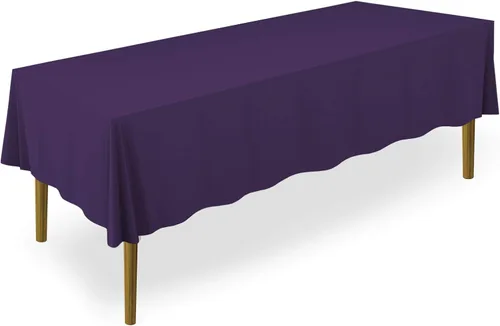 Vista 29 de Lann's Linens - Mantel rectangular de tela de poliéster de primera calidad para bodas, banquetes y restaurantes Rojo
