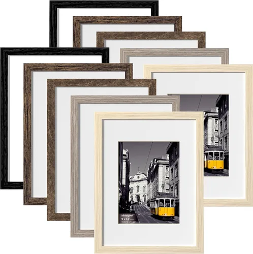 Vista 79 de eletecpro Juego de 5 marcos de fotos de 8 x 10 pulgadas, collage de fotos, decoración de pared, fotos de 5 x 7 con paspartú o de 8 x 10 pulgadas sin