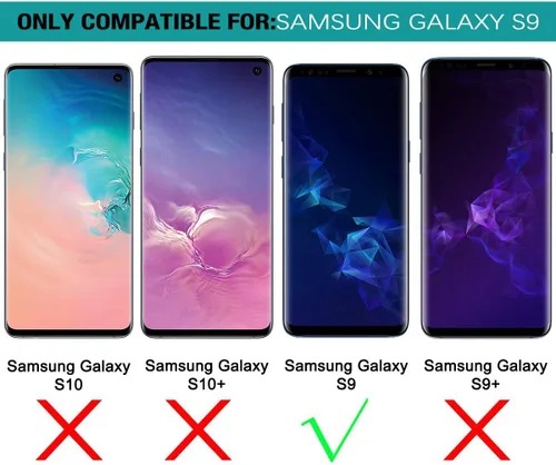 Vista 8 de SURITCH Funda para Samsung Galaxy S9, 【Protector de pantalla integrado】【Compatible con carga inalámbrica】Cubierta trasera resistente híbrida