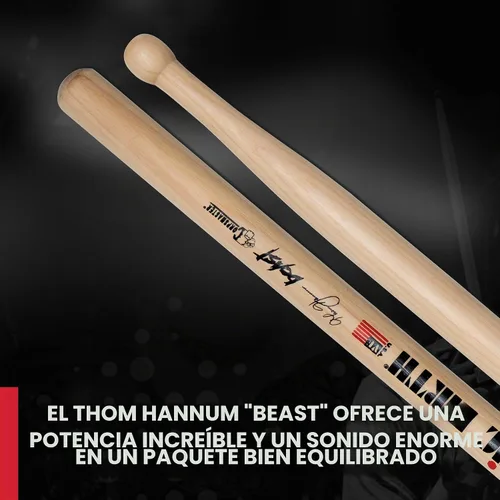 Vista 3 de Baquetas Vic Firth STH4 Corpsmaster Signature Snare Thom Hannum Beast