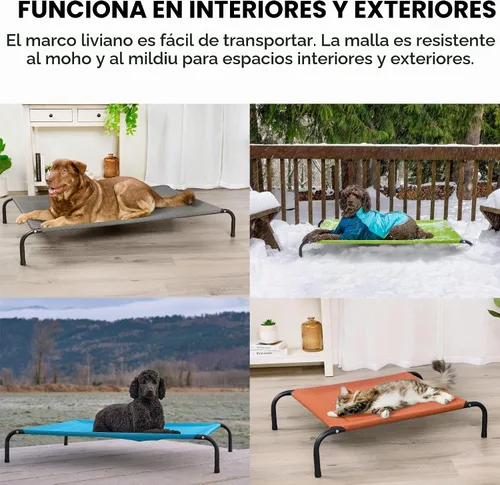 Vista 6 de FurHaven Cunas elevadas para mascotas – Hamaca de malla de nailon refrescante y transpirable para perros pequeños y gatos, fácil de montar, duradera