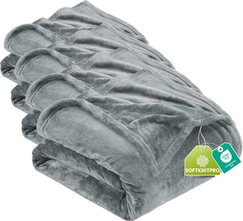 Vista 131 de Utopia Bedding - Manta de vellón de lujo, mullida, antiestática; manta de suave microfibra de 8.8 oz/yd² (300 g/m²) para sofá y cama; tamaño Gris
