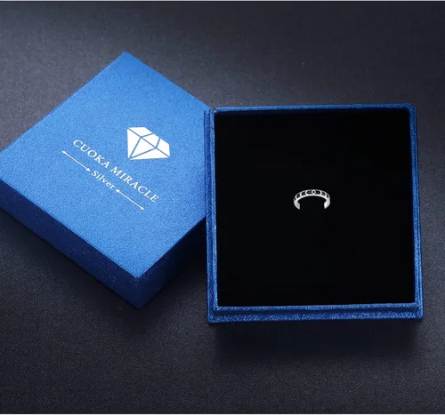 Vista 7 de CUOKA MIRACLE Anillo de luna lunar para mujer, anillo de fase lunar de plata de ley 925, anillo vintage abierto ajustable, anillo de declaración