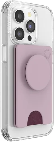 Vista 2 de Cartera para teléfono PopSockets con soporte expandible, tarjetero para teléfono - Rosa suave Rosa rubor