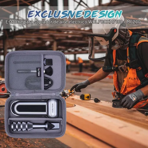 Vista 8 de Estuche LTGEM para Plumero de Aire Compatible con WOLFBOX MF100 / MF200 Plumero de Aire Eléctrico y Plumeros de Aire Comprimido, Negro (Solo Estuche)