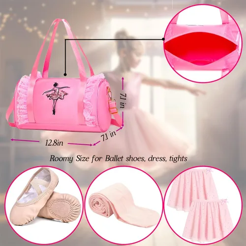 Vista 3 de Lindo Ballet Dance Bag Princess Mochila Rosa Bolso de hombro Niñas
