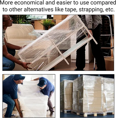 Vista 6 de IDL Packaging Rollo de envoltura elástica resistente a mano de calibre 115 de 18 pulgadas x 1000 pies (paquete de 1 rollo), película elástica