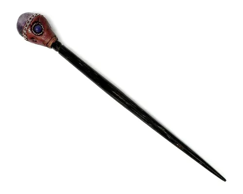 Vista 16 de Mia Jewel Shop - Palillos de madera de Chonta con piedras preciosas curativas naturales – Palillos para el cabello hechos a mano para mujeres