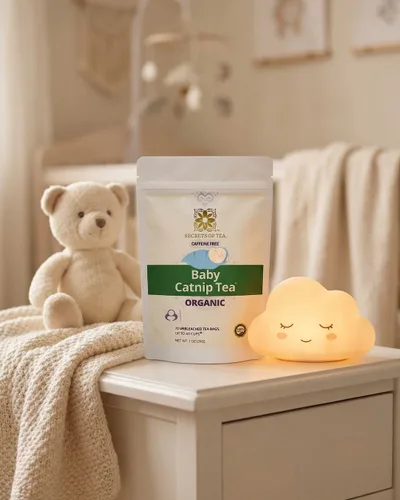 Vista 5 de Secrets Of Tea Baby Catnip Sleepy Time Tea - Mezcla de hierbas relajante orgánica para bebés y recién nacidos, suave y sin cafeína, 20 bolsas de té
