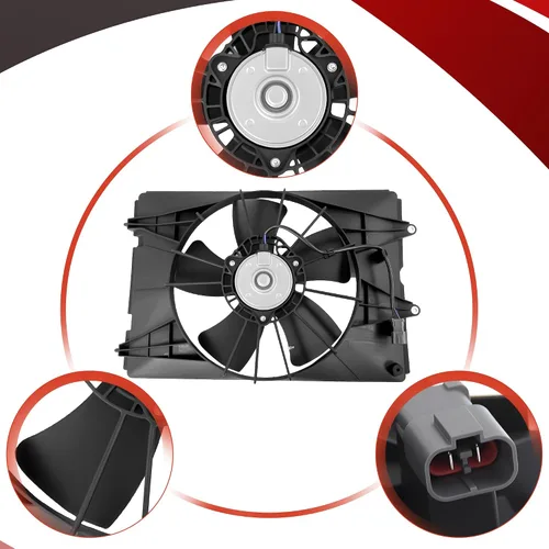 Vista 3 de PartsFlow Asamblea del ventilador de refrigeración del radiador lado izquierdo del conductor para 2006 2007 2008 Honda Ridgeline 620-273