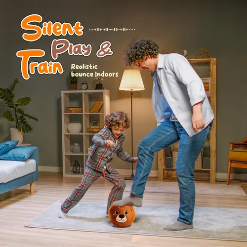 Vista 5 de VangeBow Pelotas de Fútbol Silenciosas de Interior para Niños Pequeños de 1-3 Años, Pelota de Fútbol Inflable de Felpa Suave para Bebés y Niños