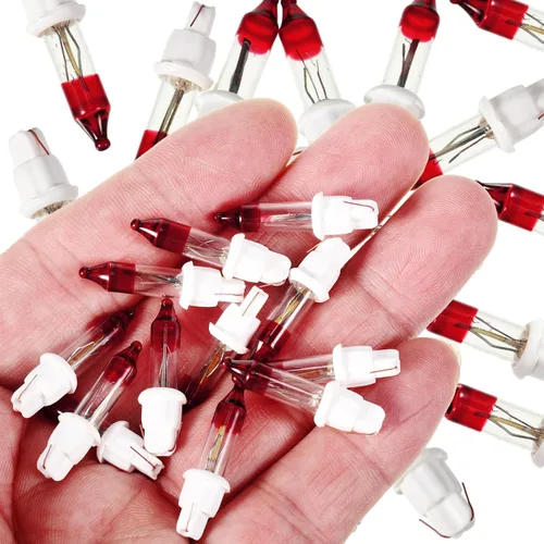 Vista 3 de Ganeen Bombillas de Reemplazo Navideñas Mini Bombillas Incandescentes de 3.5V Transparentes Intermitentes con Base para Luces