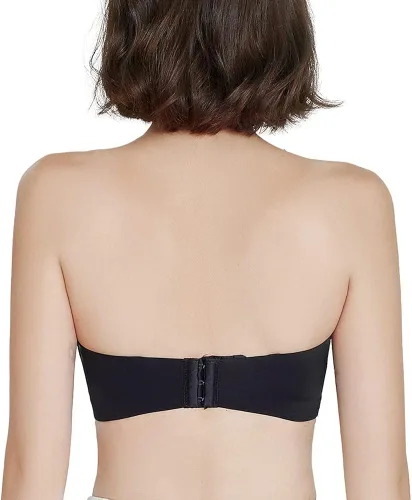Vista 3 de FallSweet Sujetador sin tirantes para mujer, brasier con relleno push up, añade dos copas, sin varillas
