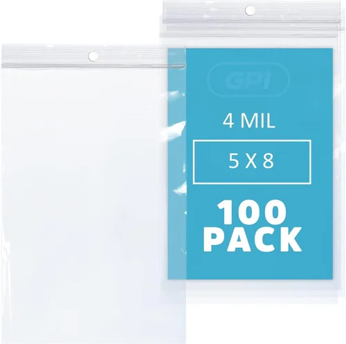 Vista 8 de GPI - Bolsas de plástico transparente con cremallera de 3" x 4", 100 unidades, bolsas de polietileno resistentes de servicio pesado de 4 mil