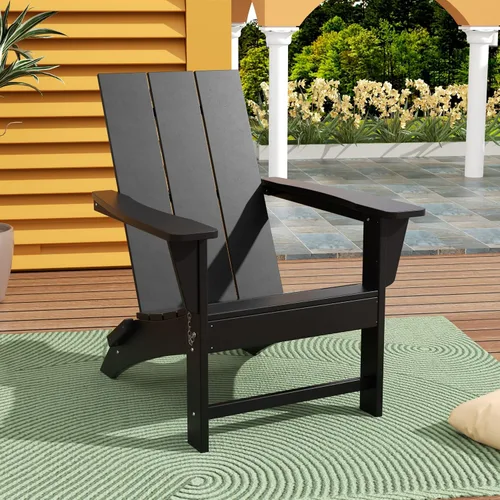Vista 20 de WestinTrends Ashore Modern - Silla plegable Adirondack para exteriores (juego de 2), color negro