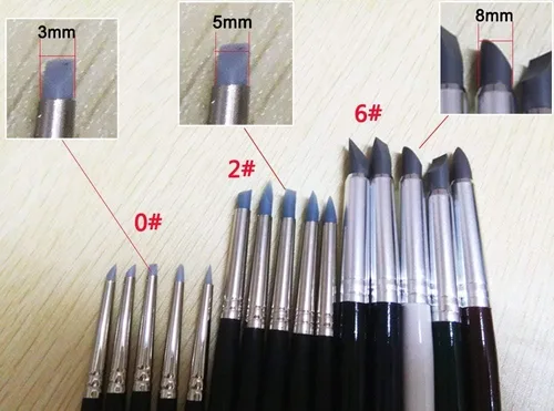 Vista 4 de COMIART 5pcs Flexible Clay Sculpture Tools Silicon Color Shaper Brushes Size 0