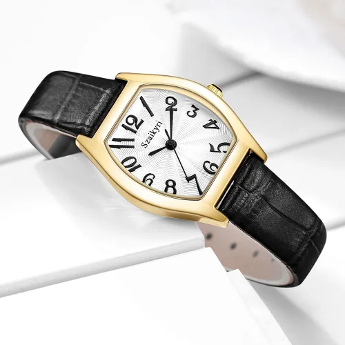 Vista 3 de Reloj Szaikyri en Forma de Barril para Mujeres con Números Árabes Fáciles de Leer, Reloj de Vestir para Damas