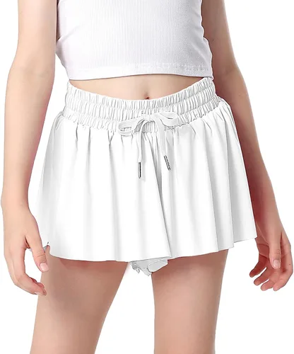 Vista 5 de Dancer queen Pantalones cortos holgados con cordón para niñas, pantalones cortos deportivos para correr, deportes, gimnasia para 6 a 12 años