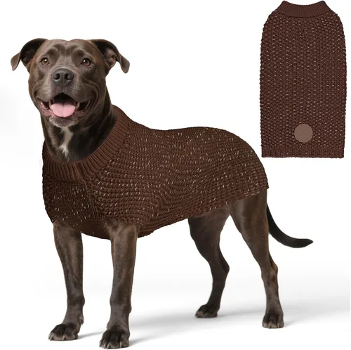 Vista 33 de KYEESE Suéter para Perro con Agujero para Correa para Perros Pequeños Machos Suéter Cálido con Hilo Reflectante Tejido Suave Ropa para Perros Machos