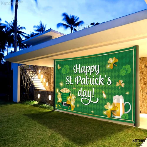 Vista 7 de KatchOn, XtraLarge - Cartel de feliz día de San Patricio, 72 x 44 pulgadas, telón de fondo del día de San Patricio para fotografía, pancartas
