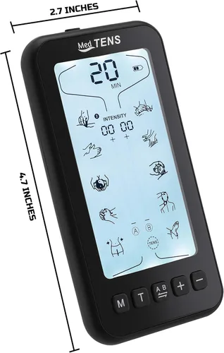 Vista 5 de Tens Unit - Estimulador muscular EMS 24 modos de masaje, terapia de alivio del dolor, máquina TENS de doble canal, masajeador de pulso, intensidad