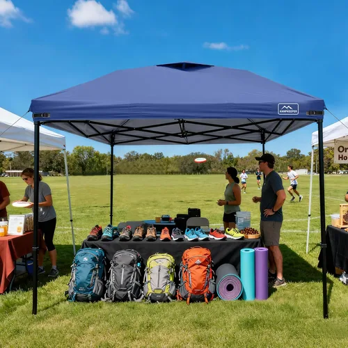 Vista 53 de KAMPKEEPER Cubierta de Repuesto Superior para Carpa Toldo Emergente con Ventilación de Aire y Correa Elástica Ajustable, Poliéster Resistente a Azul