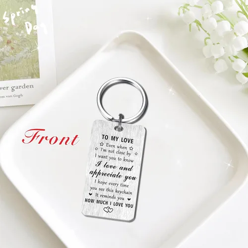 Vista 4 de Love Gifts Keychain for Her Wife Girlfriend, I Love You to The Moon and Back Gifts for Mothers Day Birthday Anniversary