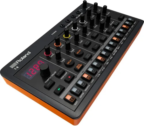 Vista 7 de Roland AIRA Compact T-8 BEAT MACHINE Máquina de ritmo y bajo ultraportátil con sonidos Roland genuinos Secuenciador de batería TR-REC Seis