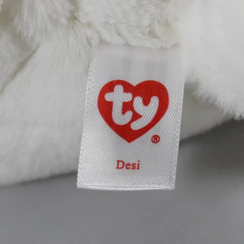 Vista 6 de Ty Beanie DESI - Oso de San Valentín blanco llevando corazón rojo - 6