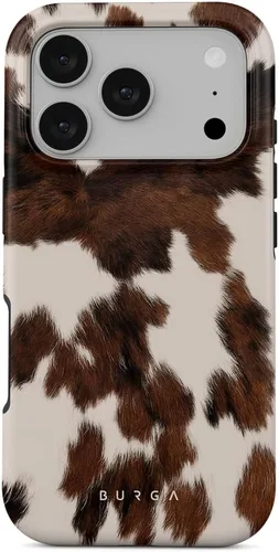 Vista 76 de BURGA - Funda p/teléfono compatible con iPhone 13 Pro, carcasa rígida híbrida de 2 capas + Funda protectora de silicona, almendras latte a lunares