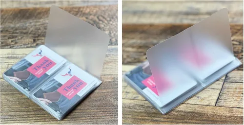 Vista 4 de Juego de 2 carteras hipster de vinilo resistente de 6 páginas hechas en Estados Unidos, Gris, Minimalista