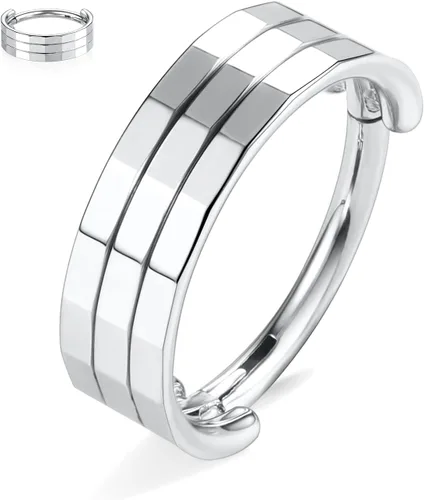 Vista 26 de Anillo Clicker de Acero Quirúrgico 316L para Tabique Nasal, Aro para Nariz, Aro Durmiente, Pendiente de Aro, Hélix, Rook, Conch, Cartílago, Daith