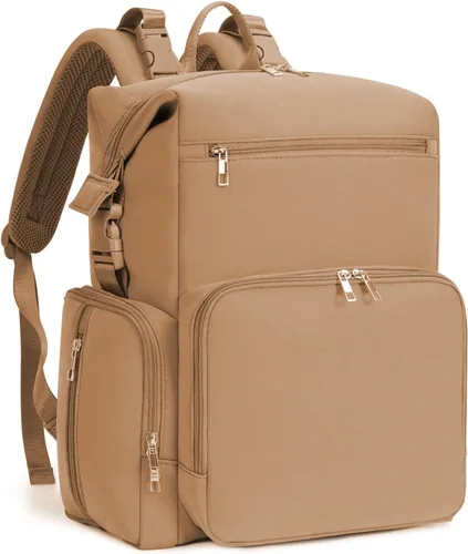 Vista 12 de CEI-CEI Mochila de neopreno para pañales con bolsillos aislados, bolsas grandes de maternidad para bebés recién nacidos, bolsa de viaje con Verde