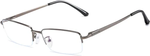 Vista 16 de Half Rimless Metal Eyewear Frames Blue Light Blocking Transparent Lens Business Glasses