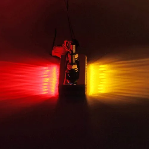 Vista 2 de Partsam 2 barras de luz LED rojas y ámbar de 6.5 pulgadas con doble cara para camión, semirremolque, 10 luces LED impermeables con doble tachuelas