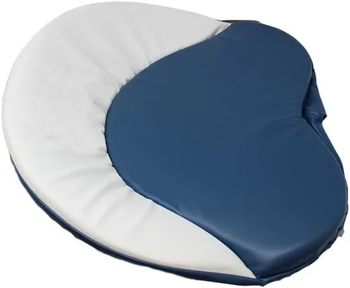 Vista 4 de Cojín de asiento de tractor azul y blanco para modelos Ford con asiento de acero estilo pan