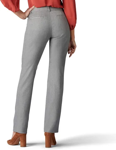 Vista 2 de Lee - Pantalón de pierna recta, ajuste relajado y antiarrugas para mujer Ceniza jaspeado