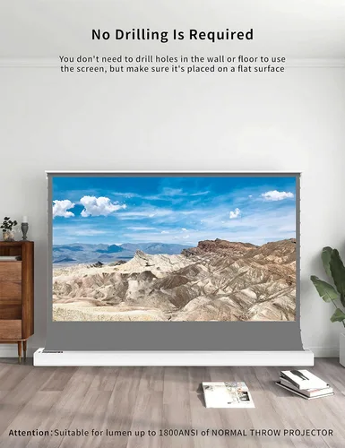 Vista 3 de VIVIDSTORM-3D - Material de pantalla de rechazo de luz ambiental de enfoque largo, pantalla de proyección motorizada para levantamiento de piso