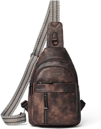 Vista 15 de LATMAP 7L Bolsa de Cintura para Hombres y Mujeres Mochila de Cadera Riñonera Bandolera Bolso de Hombro Cinturón de Viaje Bolso de Mano de PU Cuero